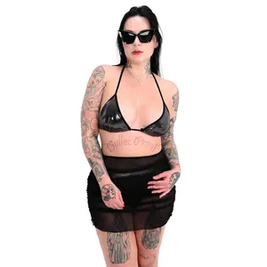 Black Chrome Triangle Bikini Top FOXBLOOD LIMITED