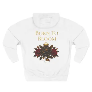 Born to Bloom Hoodie — Rose Crown Floral Fleece Pullover