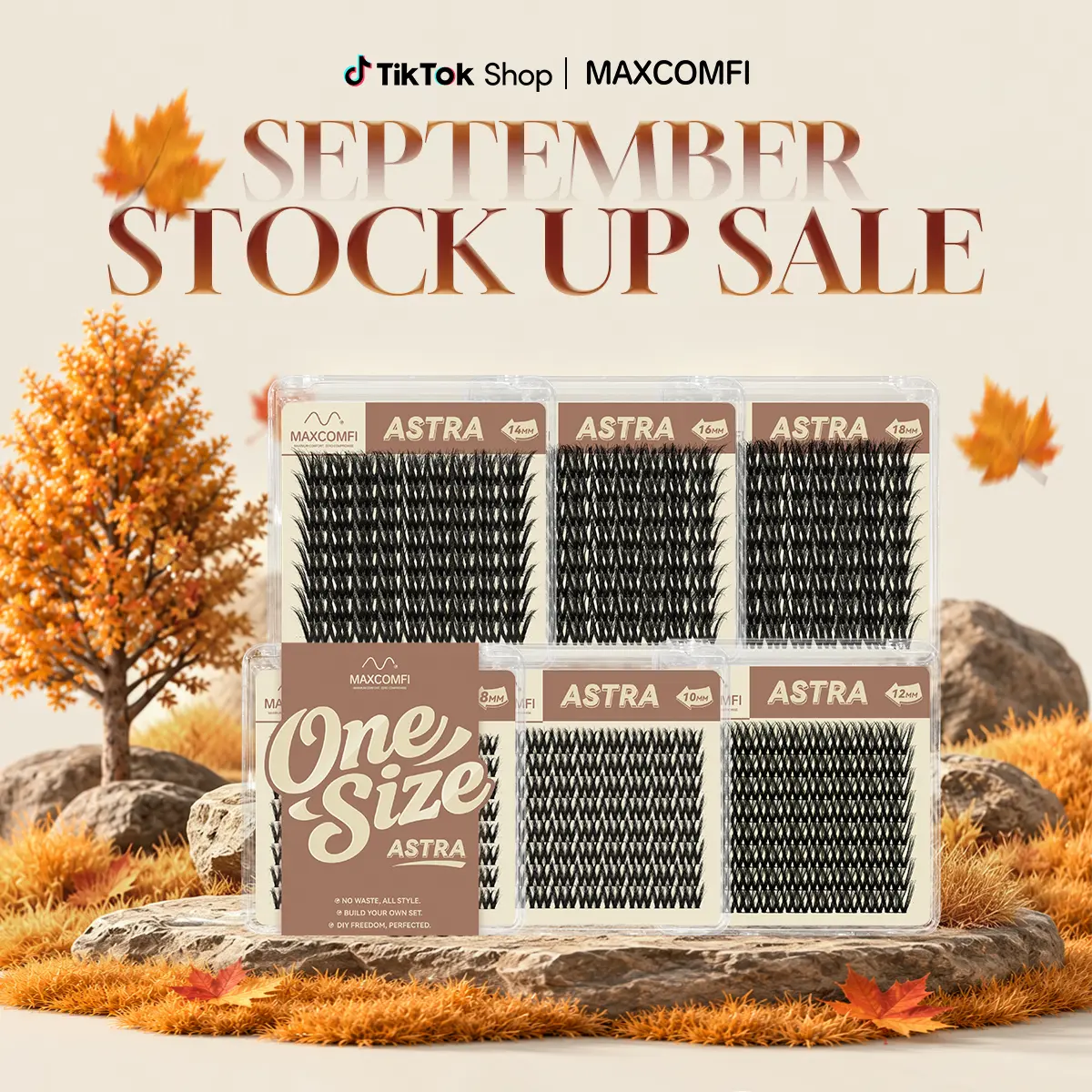 ASTRA One Size Maxcomfi Lash Hold Synthetic Hair Fibers Cluster Eyelash Set - DIY False Lashes, DD Curl Eyelashes Clusters Bundle for Summer Makeup