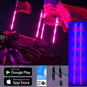 6' LED Whip Twisted Silver Max (Limited Edition) Whip Only