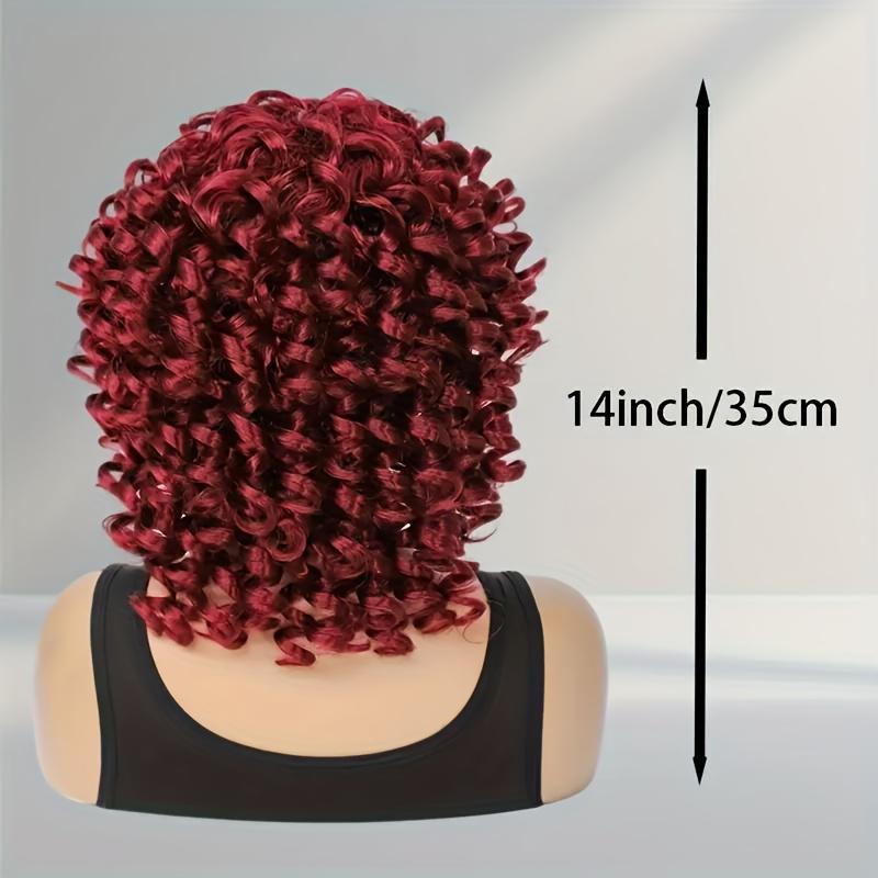 Large Roll Synthetic Wigs for Halloween And Christmas Costumes: Orange, Pink, Burgundy, Golden. Candy Colored Bizarre Costume for Halloween Christmas Music Festival Gift Person Costume