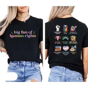 Big Fan Of Human Rights Shirt, Equality Sweatshirt, Human Rights Top, Social Justice Gift For Activist, Anti Trump T-shirt, Rainbow LGBT Tee