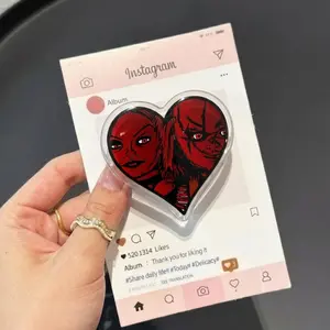 Horror Couple Heart MagSafe Phone Grip, Spooky Love Griptok, Chucky & Tiffany Inspired Phone Stand, Gothic Romance Accessory, Bloody Valentine Gift for Couples