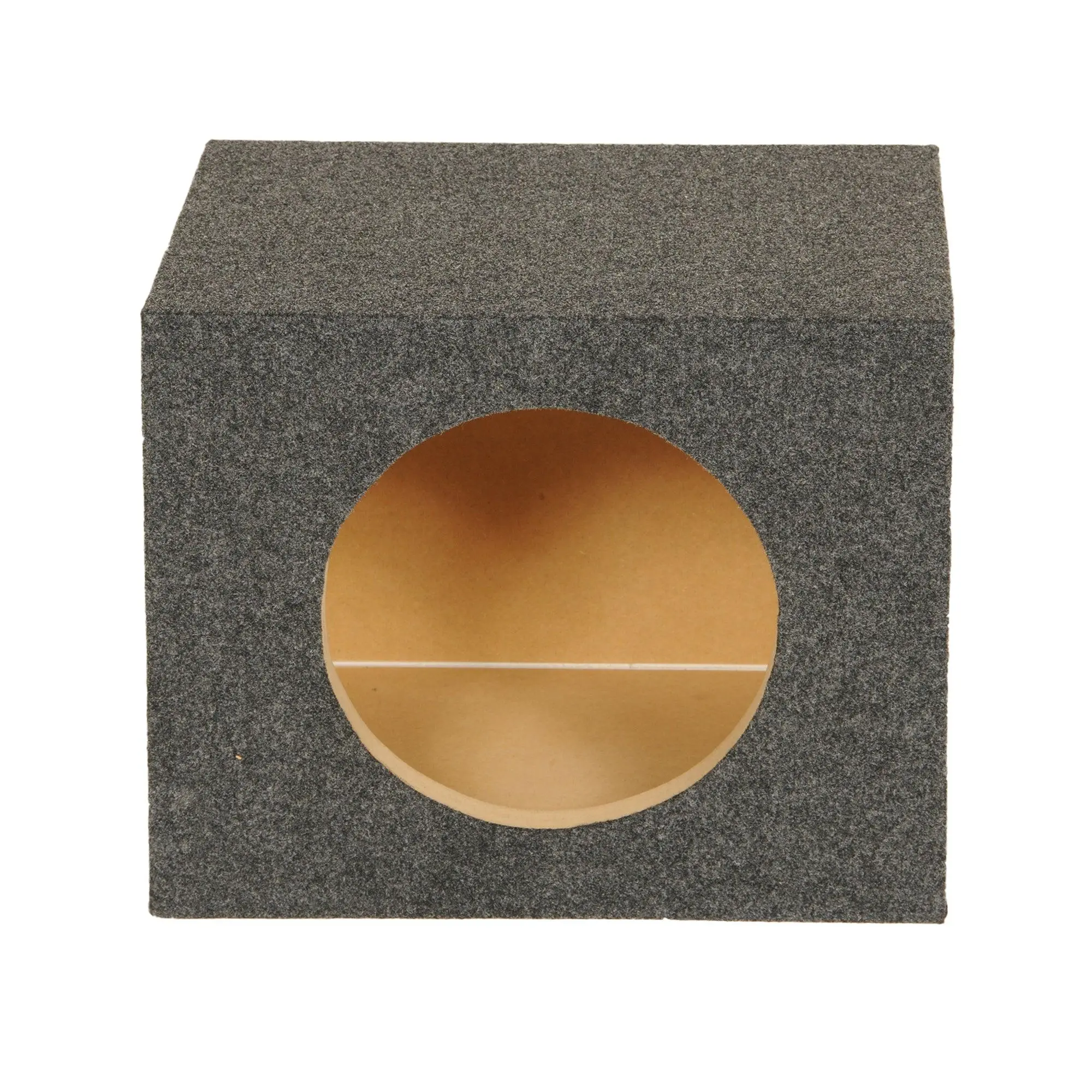 QPower 10" Heavy-Duty Single Sealed Vehicle Subwoofer Enclosure Woofer Box, Gray