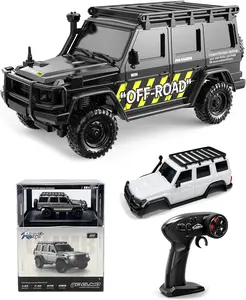 1:43 Scale Micro RC Crawler Car, 4WD Mini Off-Road Buggy, Full Proportional Control, LED Lights, App Control, with 2 Body Shells