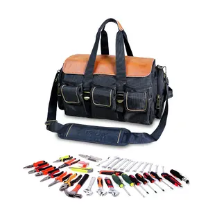 17" Storage Tool Bag with Removable Leather Flap
