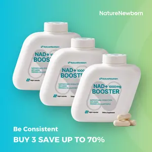 3x NatureNewborn NAD+ Booster NR1000 - High Purity 1000mg Supplement for Triple Anti-Aging Energy Focus - 60 Count - US Third-Party Tested for Purity & Potency Healthcare Natural
