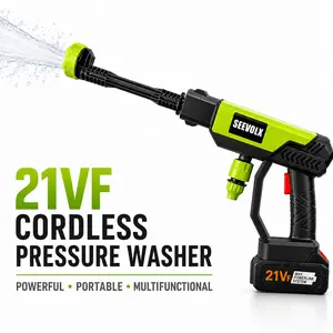 SEEVOLX Upgraded Cordless Pressure Washer, Portable Car Washer with Rechargeable Battery, 6-in-1 Nozzle, Lightweight Design, Up to 30 Min Runtime for Car, Patio & Driveway