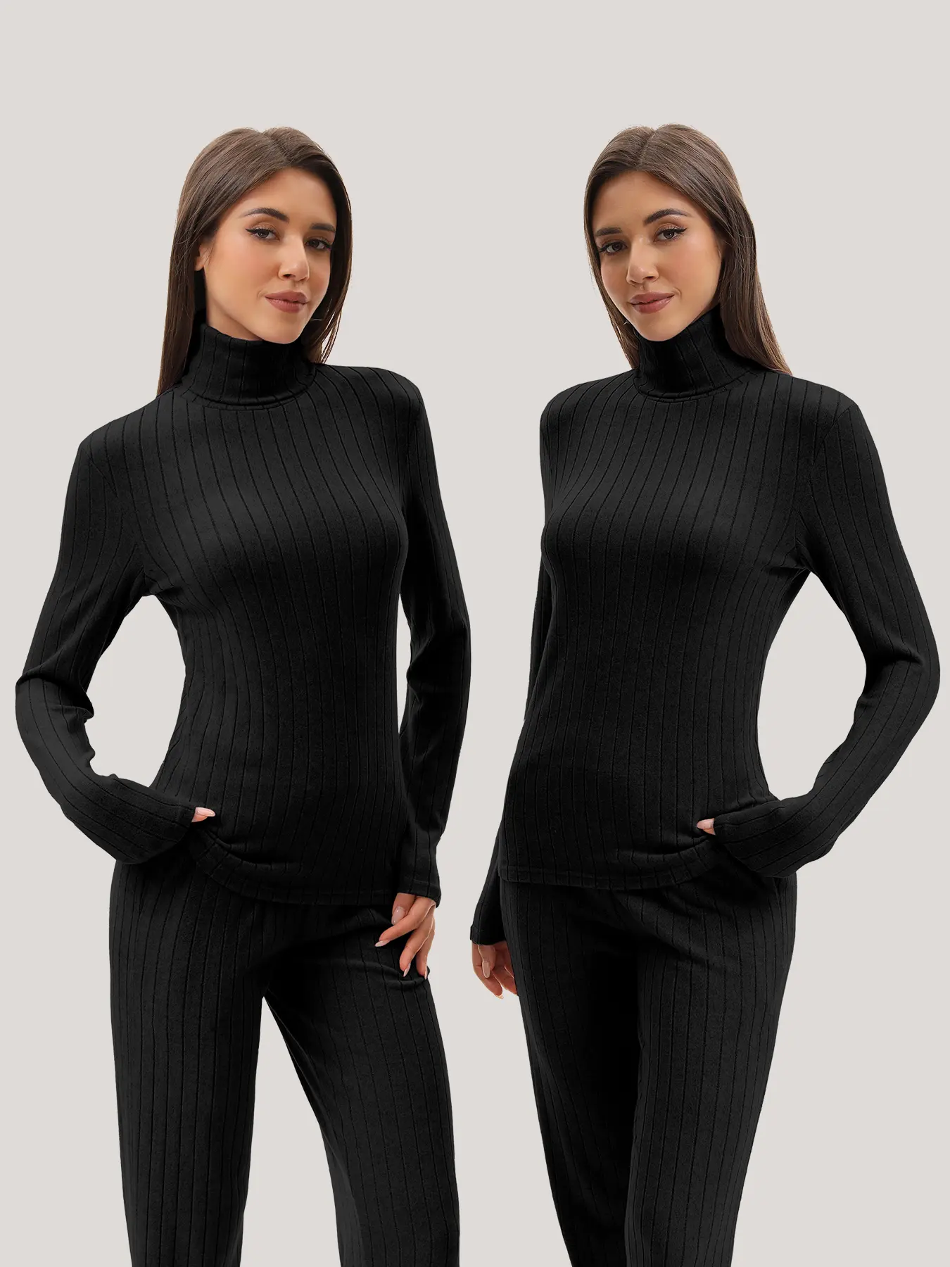 TELALEO Women's Knit Turtleneck Fleece Lined Thermal Top, Soft Warm Pullover Sweater for Winter, Stretchy Long Sleeve Slim Fit Base Layer outdoorfun