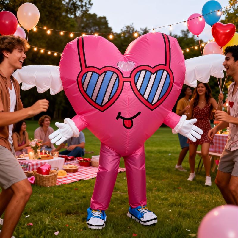 2026 Hot Adult Inflatable Love Mascot Costume Funny Love Character Fathers Day Wedding Valentines Anniversary Party Outfit