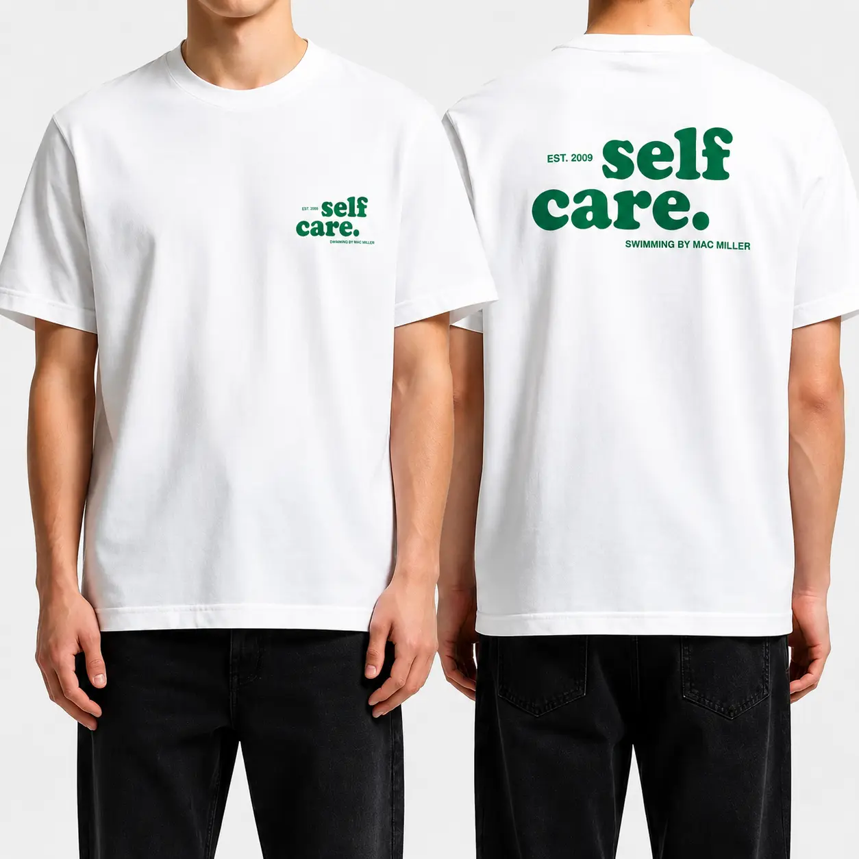 Retro Graphic T-Shirt, Unisex Oversized Fit with 'Self Care' Text, Cotton-Polyester Blend Short Sleeve Streetwear Top for Gym, Shortsleeve, Menswear, Tshirt, All Seasons, Cotton Blend, Graphic Print, Letter Slogan, Line Dry