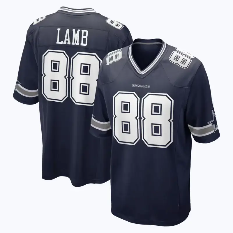 NEW Mens Navy and Silver Custom Printed Football Shirt with Number 88 and Lamb Text