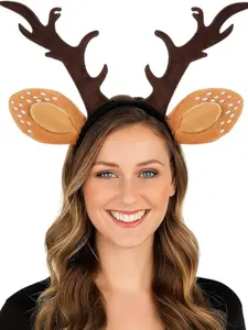 2PCS Deer Ear Deer Antler Headband - Lightweight and Comfortable Deer Headband, Suitable for Women's Christmas, Role Playing Parties and Festival Deer Clothing Accessories