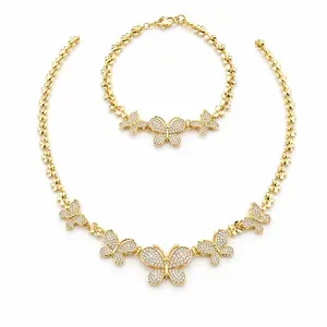 Butterfly Necklace and Bracelet Set - 20 Inch Necklace butterfly Design, Featuring Butterfly Charm