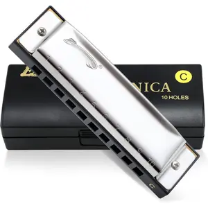 Harmonica for Beginners Key of C, 10 Holes 20 , Stainless Steel Harp Diatonic Blues Harmonica for Adults, Teenagers, Versatile for  Levels of Players