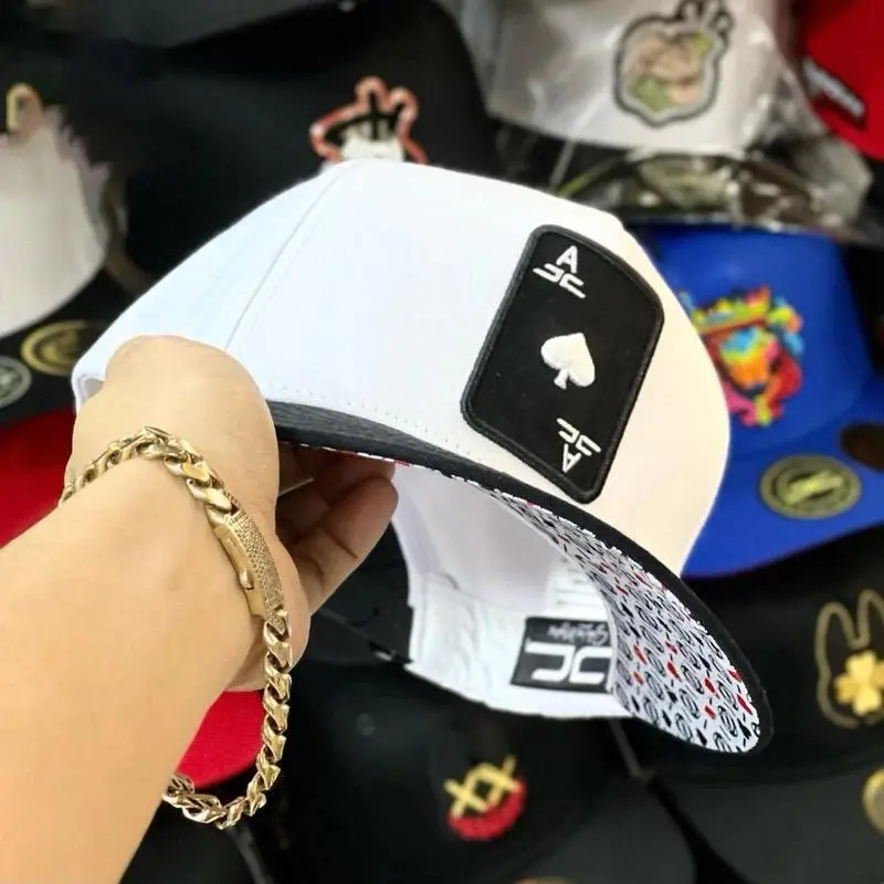 Unisex Poker Embroidered Snapback Baseball Cap - Cotton, Elastic Fit, Machine Washable, Trending Snapback Hat for Men & Women, All Seasons Wear