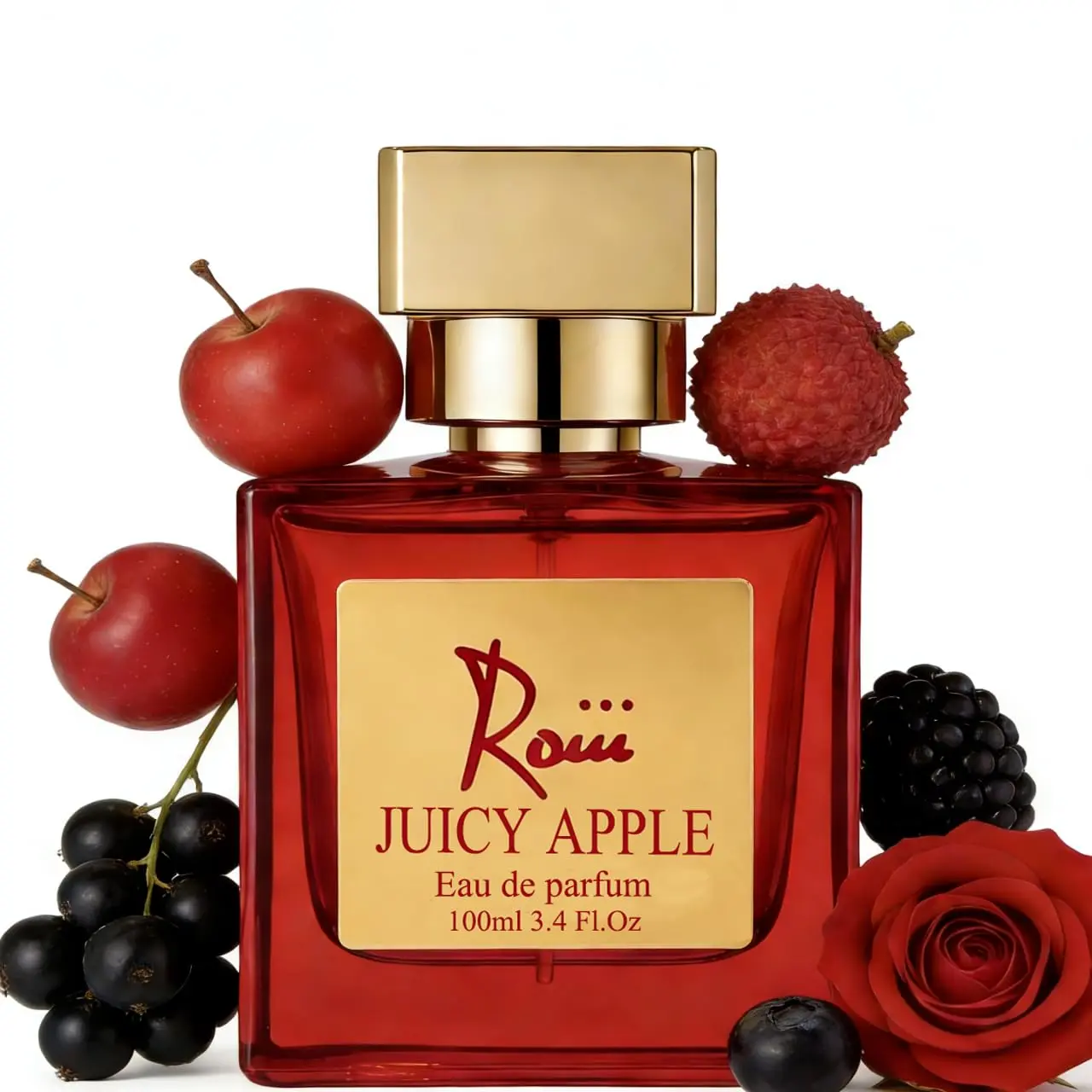 Roiii Red Apple,Lychee,Black Currant,Eau De Parfume,Grapefruit,Forest Fruits,Roseberry Blossom,Jasmine,Rose,Suger,Musk Vanilla,Oakmoss,Amber Women Eau De Parum
