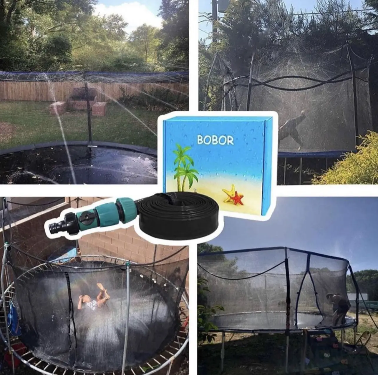 Trampoline Water Sprinkler - Adjustable Cooler Accessory for Outdoor Trampoline Water Play, Home Supplies