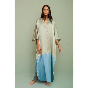 Satin Colorblock Kaftan