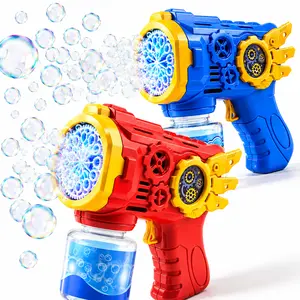 Automatic Bubble Blaster Toy for Kids, Light Up Bubble Maker with Bubble Solution, Outdoor Summer Party Toy