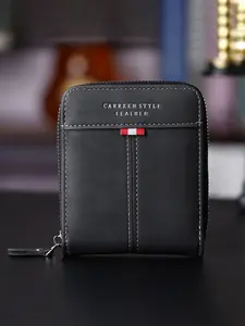 Men's New Color Block Zipper Wallet - Multi-Functional Short Coin & Card Holder