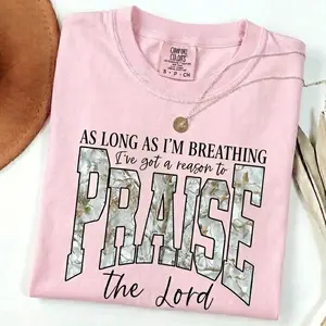 Comfort Colors Praise the Lord TShirt, Christian Camo Graphic Tee, Faith Based Gift, Religious Streetwear Style, Gift For Christian