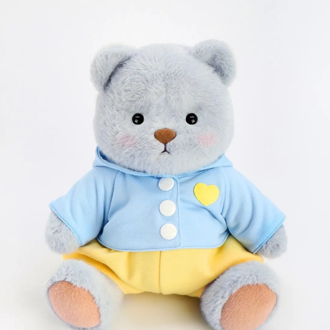 Getahug Love Blue Hoodie Jointed Teddy Bear - Cute, Soft Plush, Adorable Design, Chubby Character, Fluffy Fabric Stuffed Toy, Handmade Polyester Gift for All Ages, Hand Wash Only, Wipe with Wet Wipes, Cute Toys, Soft Plush Stuffed Toys
