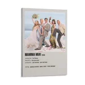 Mamma Mia Canvas Poster, Retro Movie Art for Bedroom, Office, And Sports-Inspired Room Decor. Poster Canvas Wall Art For Bedroom Decor Bar Office Room Decor Gift