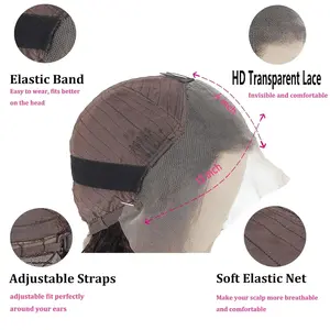 Body Wave Brazilian Human Hair Wig Soft Full Luxuriously Natural 100% Premium Hair Silky Tangle-Free Lace Front Lightweight Cap