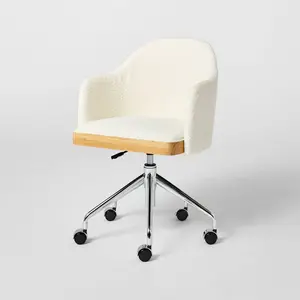 Upholstered Adjustable Height Office Chair Cream - Threshold designed with Studio McGee