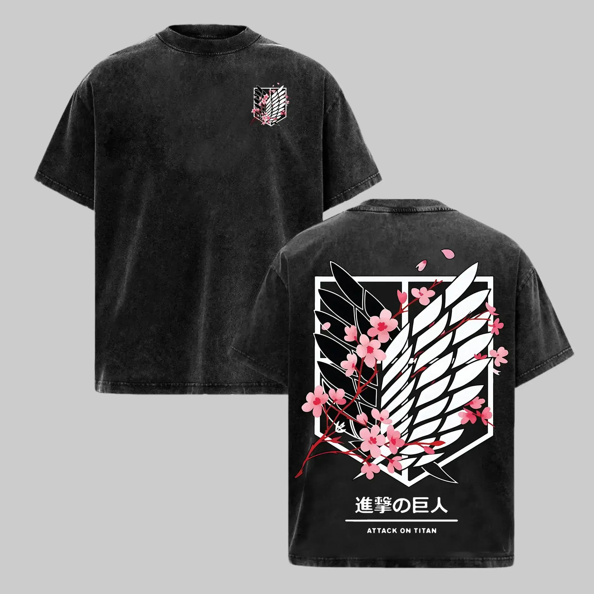 Vintage Eren Yeager Wings Of Freedom AOT Attack On Titan Oversized Graphic Tee Heavyweight Acid Wash Cotton T-Shirt Y2K Streetwear Scout Regiment Gym Pump Cover Japanese Anime Manga Aesthetic Grunge Outfits Merch Perfect Fan Gift Top Unisex