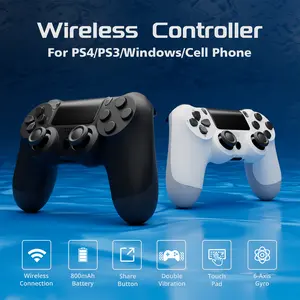 Wireless Game Controller for PS4/PC/Android/iOS, With Double Vibration, Six Axis Gyro, Touch Pad, Speaker, Perfect For Playstation Games Gaming Accessories Console
