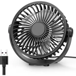 USB Desk Fan, 5 Inch Mini Portable, 3 Speeds  Airflow Personal Desktop, Detachable Cooling Fan 360? Rotation Quiet Small Fan for Desk Home Office Travel , Black, 5ft