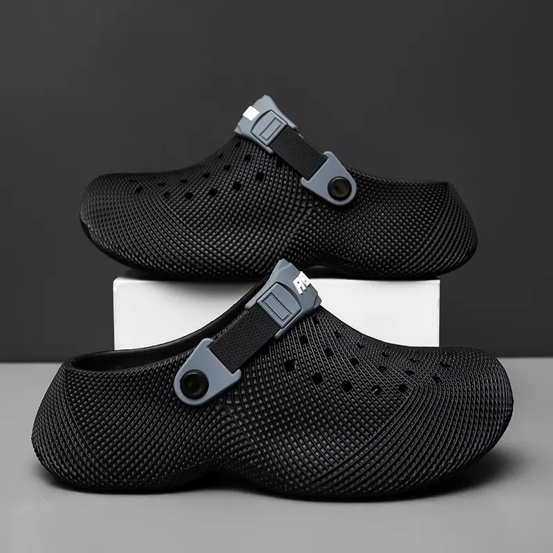 Men's Breathable Perforated Casual Fashion Slippers - Antislip Soft Sole, Adjustable Straps - Ideal for Summer Beach Walk and Home Use, Adjustable Straps Men's Fashion Slippers