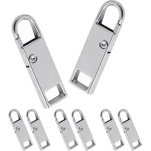 Zipper Pull Replacement Metal Zipper Handle Mend Fixer Tab Repair for Luggage, Backpacks, Suitcases, Jackets, Purses, Handbags (6 PCS)