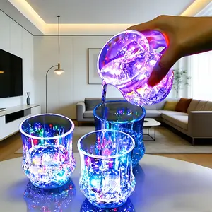 6 Counts Colorful Luminous Beer Cup,LED Glow in The Dark Tumbler, Durable PS Polystyrene Material Cup for Outdoor Parties, Birthday, Disco, Bottles, Stylish Drinkware