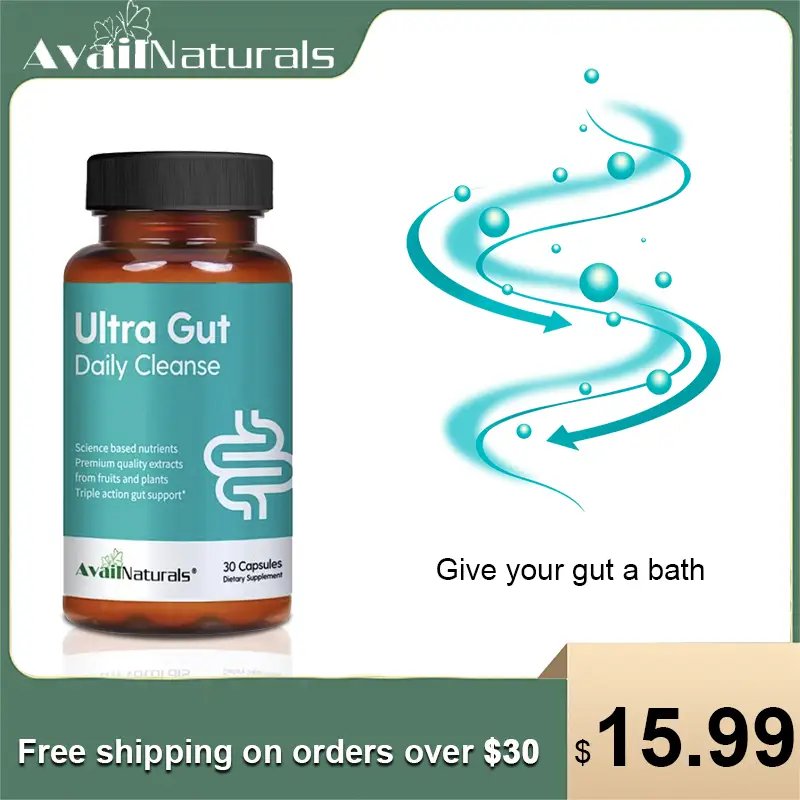 AvailNaturals Ultra Gut Senior Colon Cleanse | Senna Leaf extract & Psyllium Husk Capsules | Ultra Gut Capsules Edible, Dietary Fiber for Digestive He