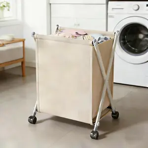 60L Collapsible Laundry Basket with Wheels, Foldable Rolling Laundry Hamper for Dirty Clothes, Suitable for Seniors & Pregnant, Organizer for Dorm & Closet