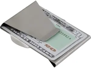Stainless Steel Money Clip Silver Metal Pocket Holder Wallet Credit Card Holder