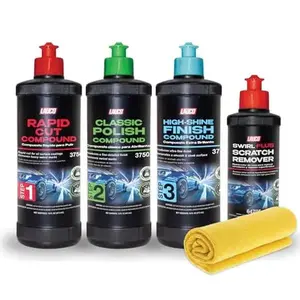 LAUCO Paint Correction Compounds Step 1, 2, 3,Swirl Remover 16oz Kits, With a Towel, Silicone-Free, Clear Coat Safe Scratch Remover, Swirl Correction & High Gloss Finishing