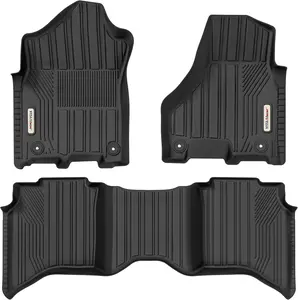 YITAMOTOR Floor Mats TPE-LITE Fit for Ram 2500/3500 Crew Cab 2024-2019, Floor Liners for Ram 2500 1st & 2nd Row All Weather Protection Accessories, Black
