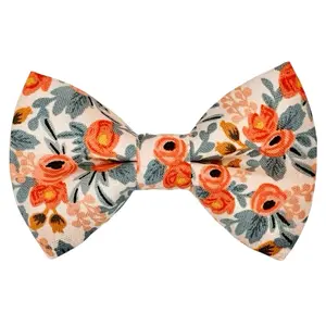 Peach Floral Bow Tie- Rifle Paper Co Garden Party Fabric