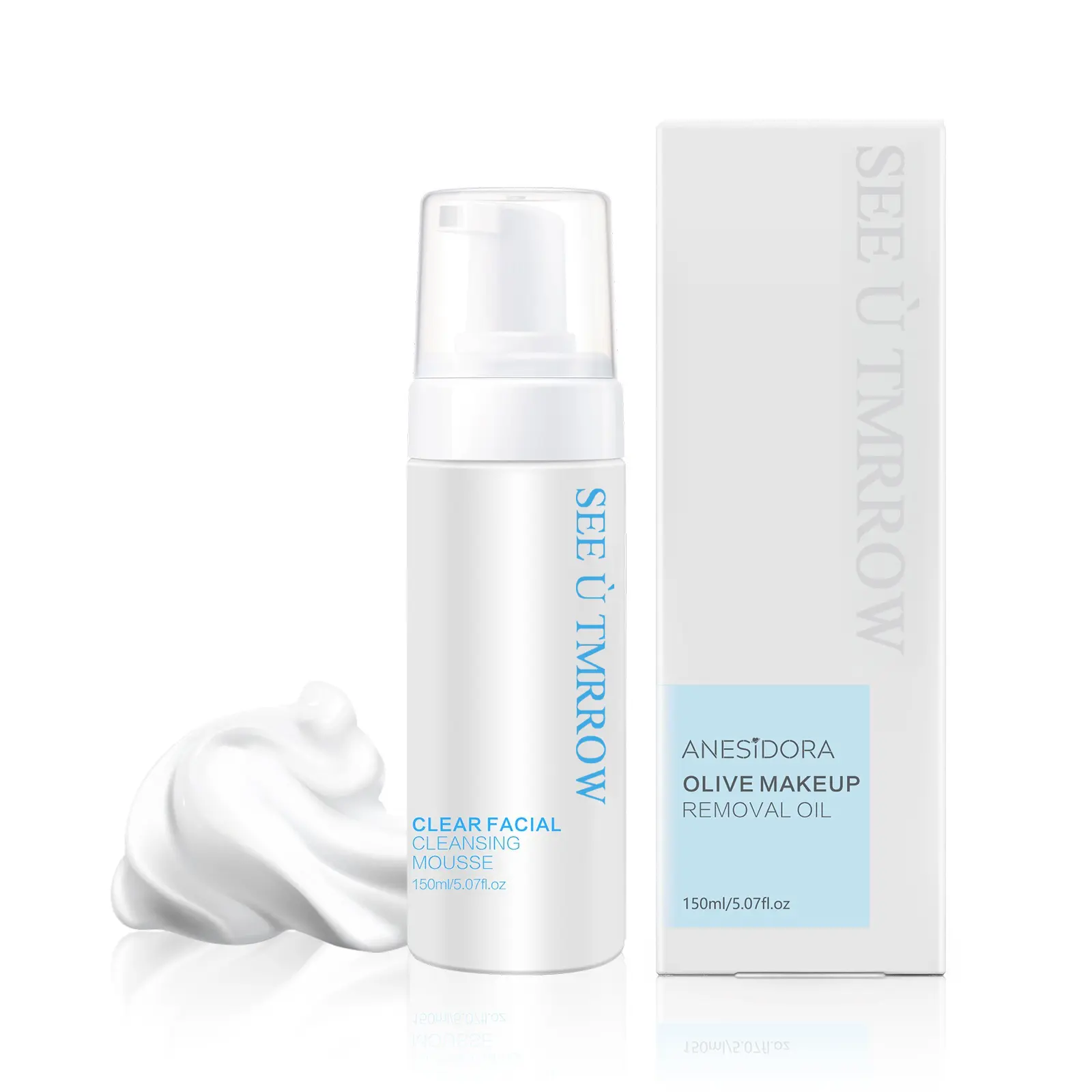 Clear Facial Cleansing Mousse 150ml Gentle Foaming Cleanser for Deep Pore Cleansing