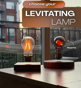 CyberPuffs Levitating Lamp with Magnetic Floating Bulb - Modern Decor Table Lamp for Home or Office - Warm Yellow Light - Unique Gift Idea
