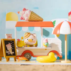 52TOYS LuLu The Piggy ICE Cream Van Premium Set Kawaii Creative Gift Room Decor Desktop Decoration Gift for  Birthday Party Figurine Ornaments