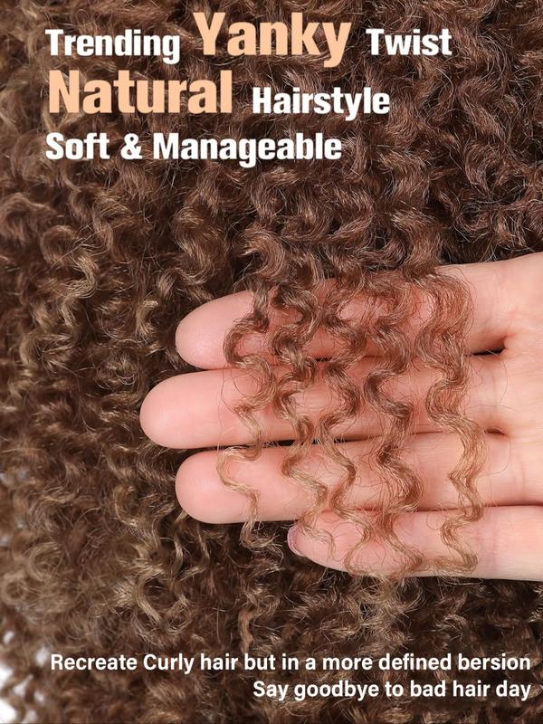 Kinky Curly Wigs Side Part 14 Inch Afro Curly Wig for Black Women Ombre Blonde Brown Twist Out African American Synthetic Material Wigs