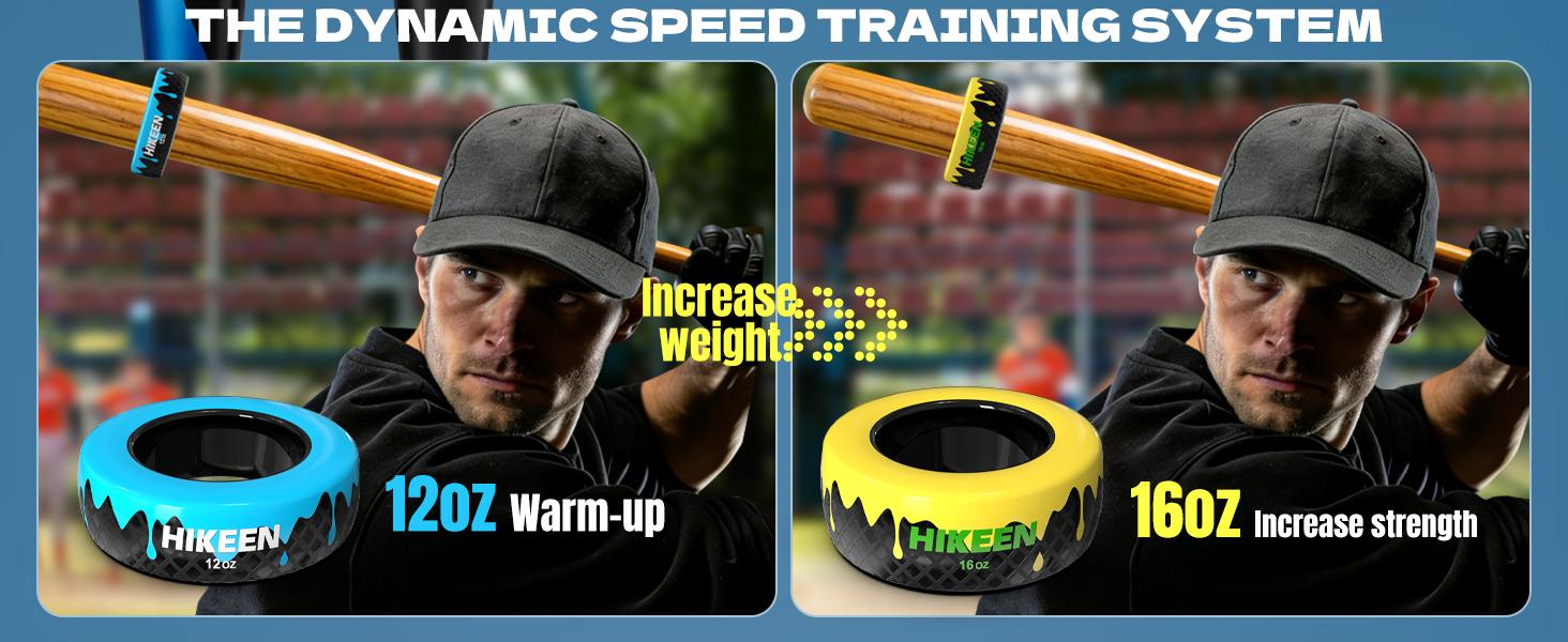 Hikeen Baseball and Softball Bat Weights - 12oz & 16oz Baseball Drip Bat Donut for Swing Training , Fits Most Youth and Adult Bat