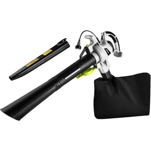 Leaf Blower Vacuum Mulcher: 12 Amp 3 in 1 Leaf Blower Corded Lawn Care, Leaf Vacuum and Mulcher, 40L Leaf Collector Bag with Shoulder Strap for Yard,,