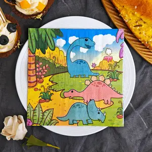 20/50pcs 2ply 33x33cm Colorful Cute Dinosaur Print Party Napkins, Disposable Paper Towels, Ideal for Theme Parties, Company Team Building and Friend Gatherings