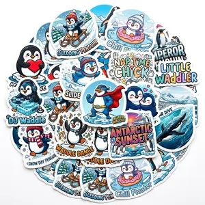 Penguin Stickers Pack 18pcs Adorable Animal Decorative Stickers for Kids and Collectors Perfect for Crafting and Collecting